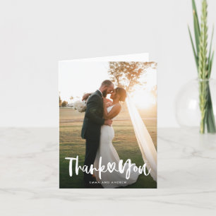 Handwritten Heart Blank Wedding Thank You Card
