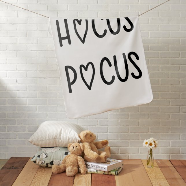 Handwritten hocus pocus baby blanket (In Situ)