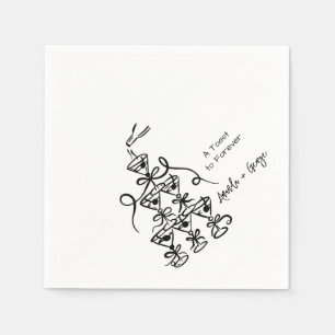 Handwritten Illustrated Champagne Tower Napkins