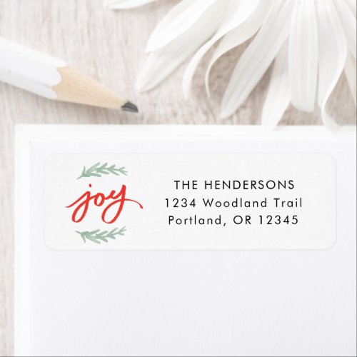 Handwritten Joy Branch Holiday Return Address Label