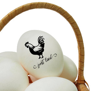 Handwritten "Just Laid" Mini Chicken Egg Stamp