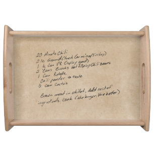 Handwritten Keepsake Family Recipe Custom Photo Serving Tray