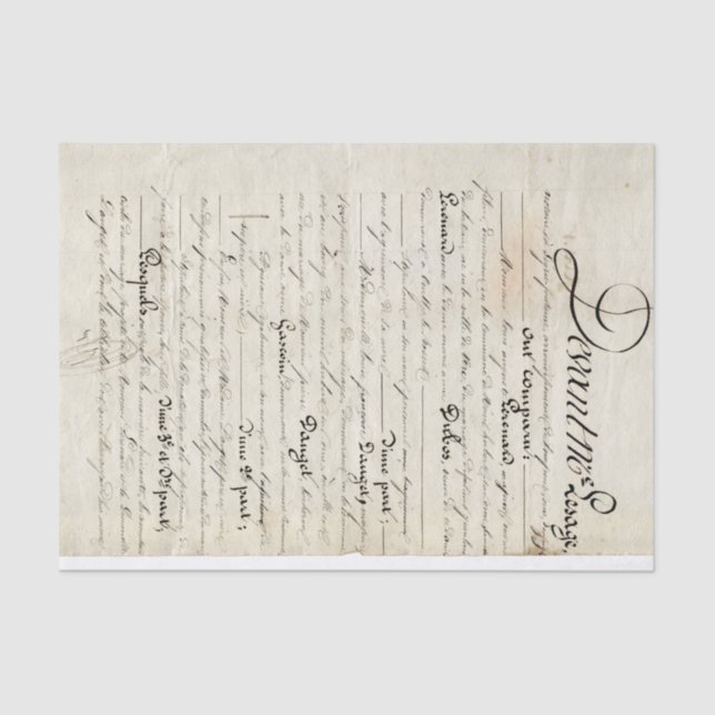 Handwritten Letter Tissue Paper (Front)