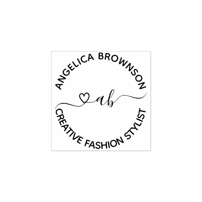 Handwritten lettering heart rubber stamp (Imprint)