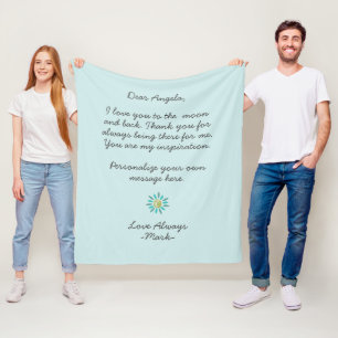 handwritten love letter or message custom fleece blanket