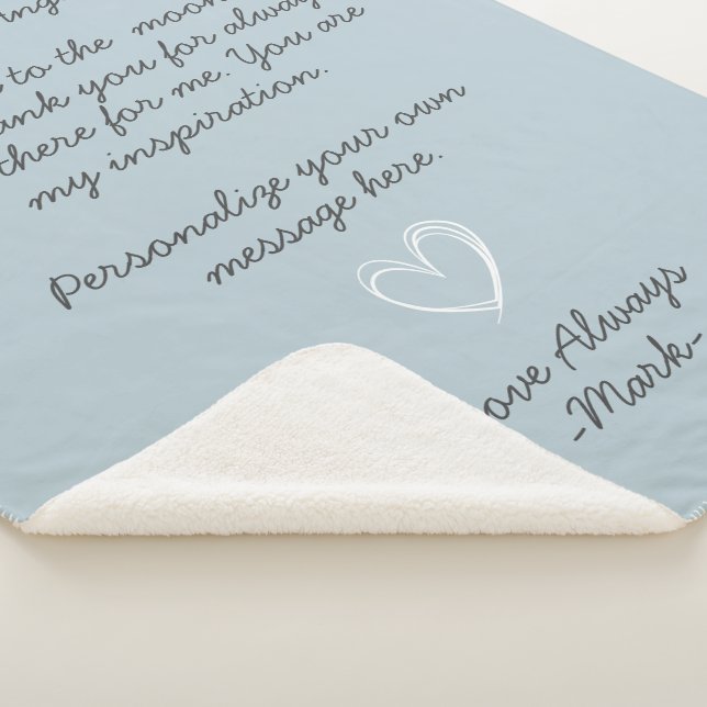 handwritten love letter or message custom   sherpa blanket (3/4)