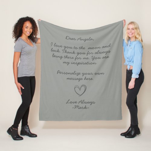  Handwritten Love Letter or Message   Fleece Blanket