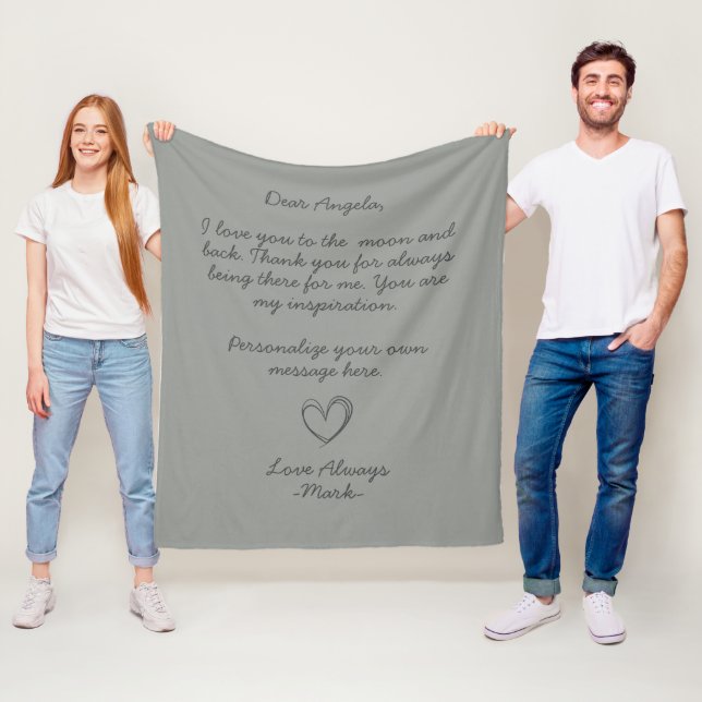  Handwritten Love Letter or Message   Fleece Blanket (In Situ)