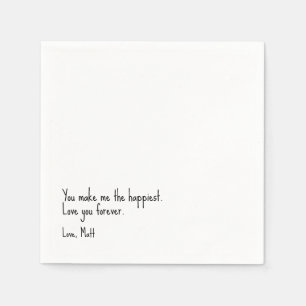 Handwritten Love Note Personal Touch Wedding Napkins