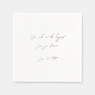 Handwritten Love Note Personal Touch Wedding Napkins