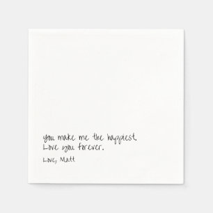 Handwritten Love Note Personal Touch Wedding Napkins