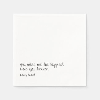 Handwritten Love Note | Personal Touch Wedding Napkins