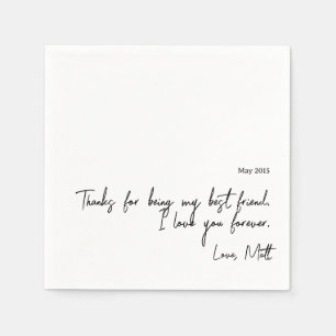 Handwritten Love Note Personal Touch Wedding Napkins