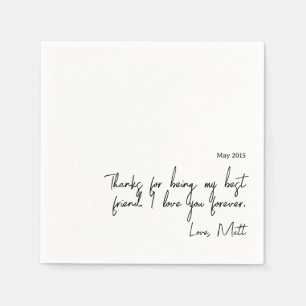 Handwritten Love Note   Personal Touch Wedding  Napkins