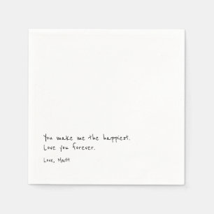 Handwritten Love Note Personal Touch Wedding Napkins