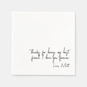 Handwritten Love Note Personal Touch Wedding Napkins