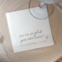 Handwritten love note style heart wedding napkins
