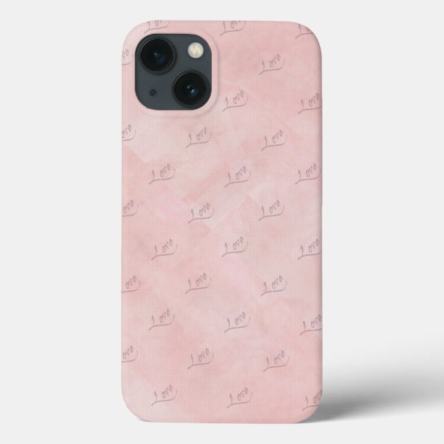 Handwritten LOVE on Faded Pink Background Case-Mate iPhone Case (Back)