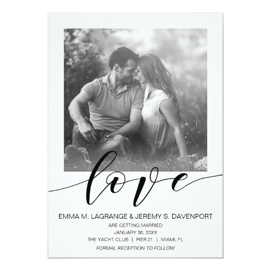 Handwritten love photo card | wedding invitation | Zazzle.com