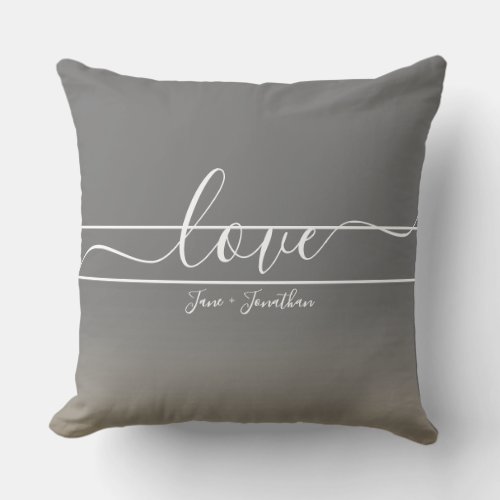 Handwritten love quote for Newlyweds Wedding Throw Pillow