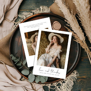 Handwritten Love & Thanks Photo Bridal Shower Thank You Card