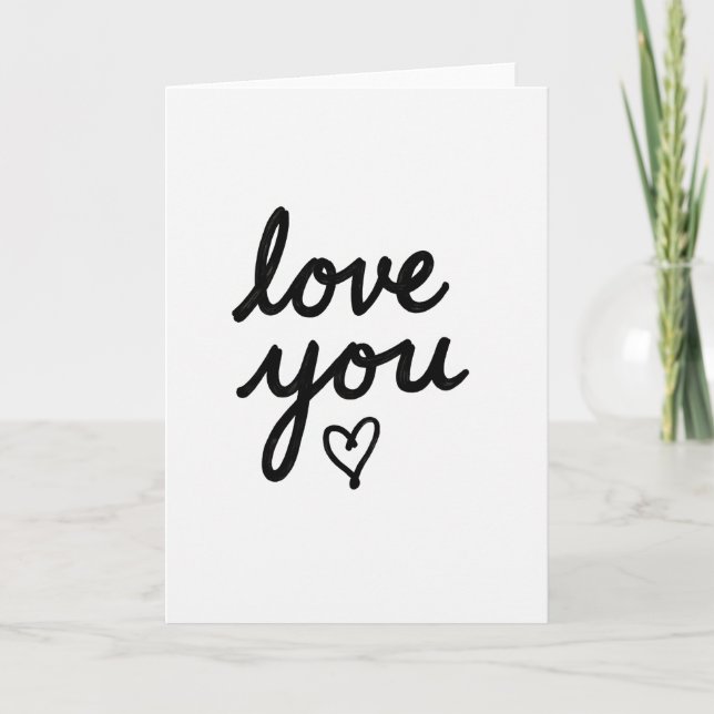 Handwritten Love You Card (Front)