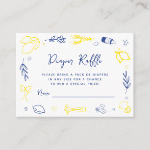 Handwritten Main Squeeze Italian Diaper Raffle Enclosure Card
