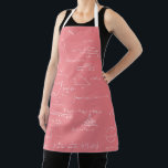 Handwritten Mathematics formulas and equation Pink Apron<br><div class="desc">Beautiful and elegant apron with a pattern of mathematic equations and graphics with a pink background color. Illustrated and designed by Patricia Alvarez.</div>