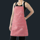 Handwritten Mathematics formulas and equation Pink Apron<br><div class="desc">Beautiful and elegant apron with a pattern of mathematic equations and graphics with a pink background color. Illustrated and designed by Patricia Alvarez.</div>