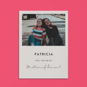 Handwritten Matron of Honor proposal card