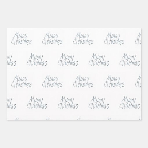 Handwritten Merry Christmas in Gray Wrapping Paper Sheets | Zazzle