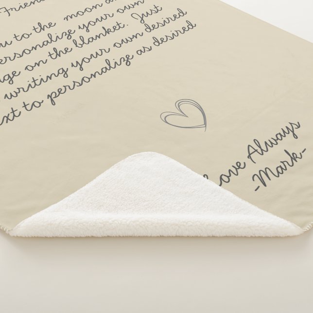Handwritten Message Personalize Text  Sherpa Blank Blanket (3/4)
