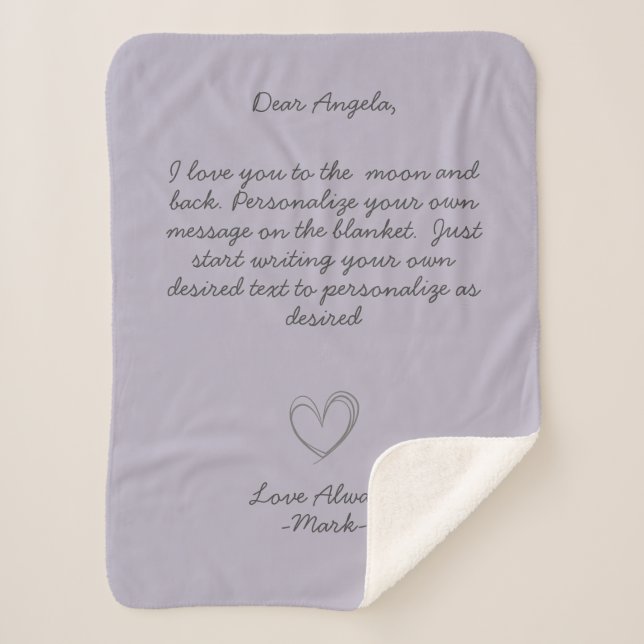 Handwritten Message Personalize Text  Sherpa Blank Blanket (Front)
