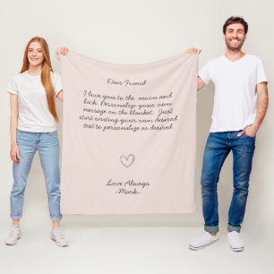 Handwritten Message Personalize Text  Sherpa Blank Fleece Blanket