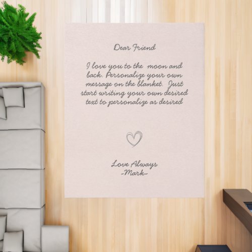 Handwritten Message Personalize Text  Sherpa Blank Rug