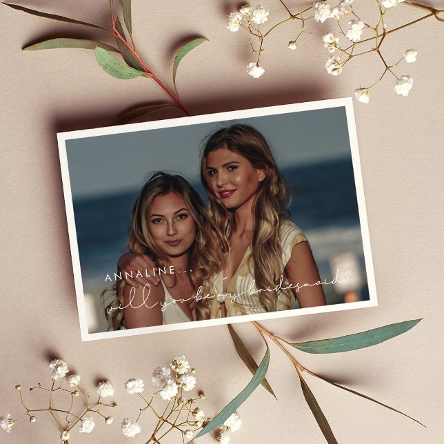 Handwritten minimalist Bridesmaid proposal card (Creator Uploaded)