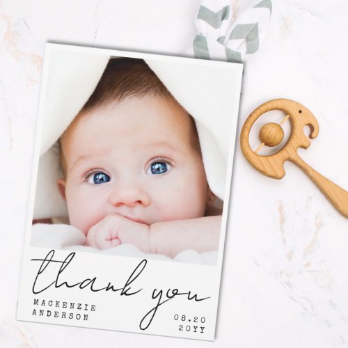 Handwritten Minimalist New Baby Thank You Card