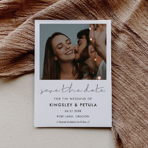 Handwritten minimalist Save the date photo