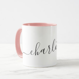 Handwritten Minimalist Script Personalized Name  Mug
