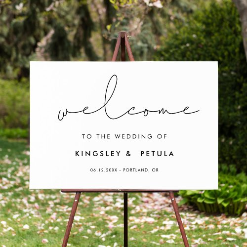 Handwritten minimalist Welcome to our wedding Foam Board