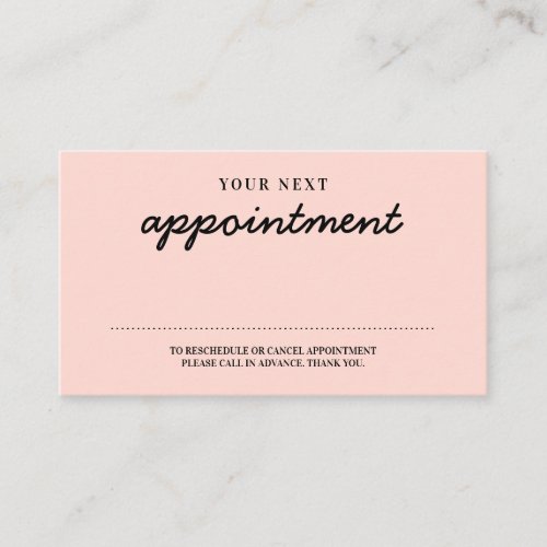 Handwritten Modern Minimalist Beige Reminder Appointment Card