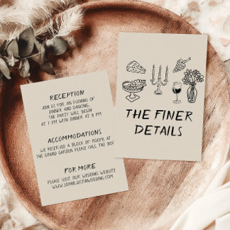 Handwritten Modern Minimalist Wedding Details Enclosure Card