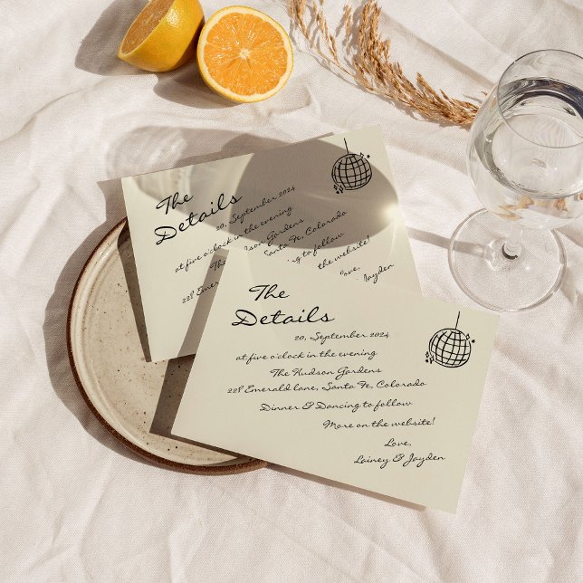 Handwritten Modern Retro Champagne Tower Wedding Note Card (Creator Uploaded)