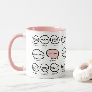 Handwritten Mom Typography Pink Mother's Day Mug