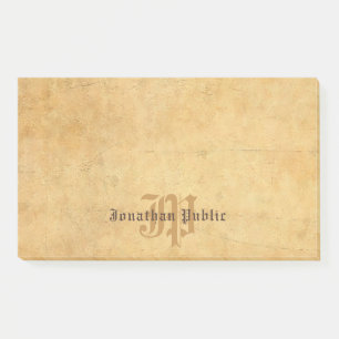 Handwritten Monogram Elegant Template Vintage Post-it Notes