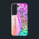 Handwritten Monogram Iridescent Glitter Shimmer Samsung Galaxy S22 Case<br><div class="desc">The design is a photo and the cases are not made with actual glitter, sequins, metals or woods. This design is also available on other phone models. Choose Device Type to see other iPhone, Samsung Galaxy or Google cases. Some styles may be changed by selecting Style if that is an...</div>