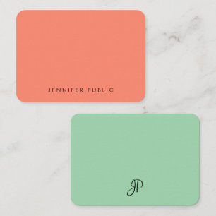 Handwritten Monogram Script Elegant Colors Note Card