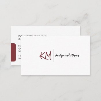 Handwritten Monogram | Simple Corporate Business Card by lovely_businesscards at Zazzle