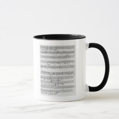 Handwritten musical score mug