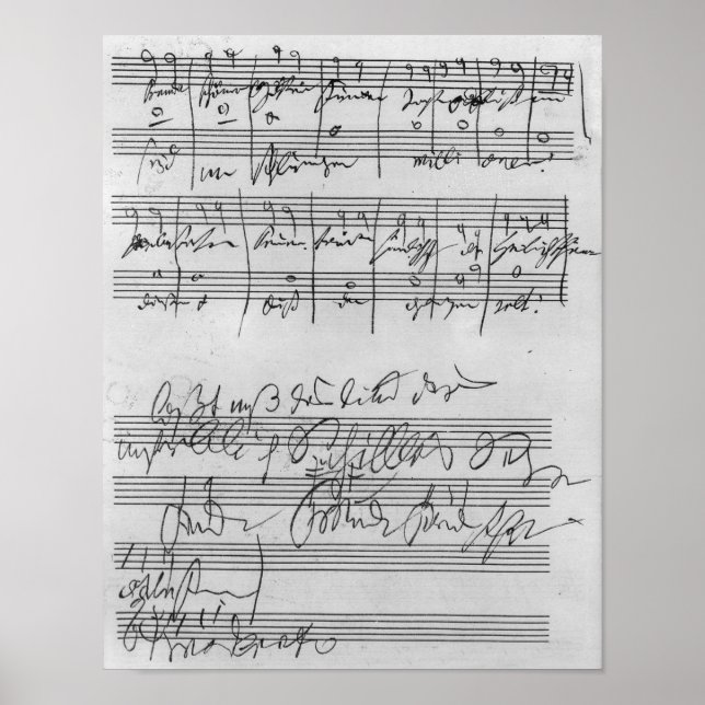Handwritten musical score poster (Front)